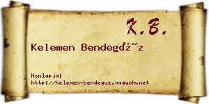 Kelemen Bendegúz névjegykártya